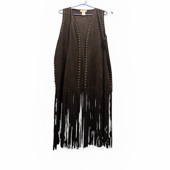 Rockin C Dresses & Skirts - Women’s Black Fringe Studded Skirt - Suede Look